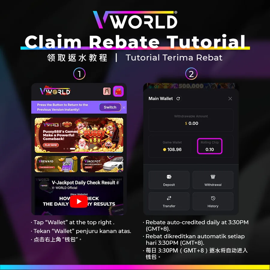 VWorld2 Claim Rebate tutorial