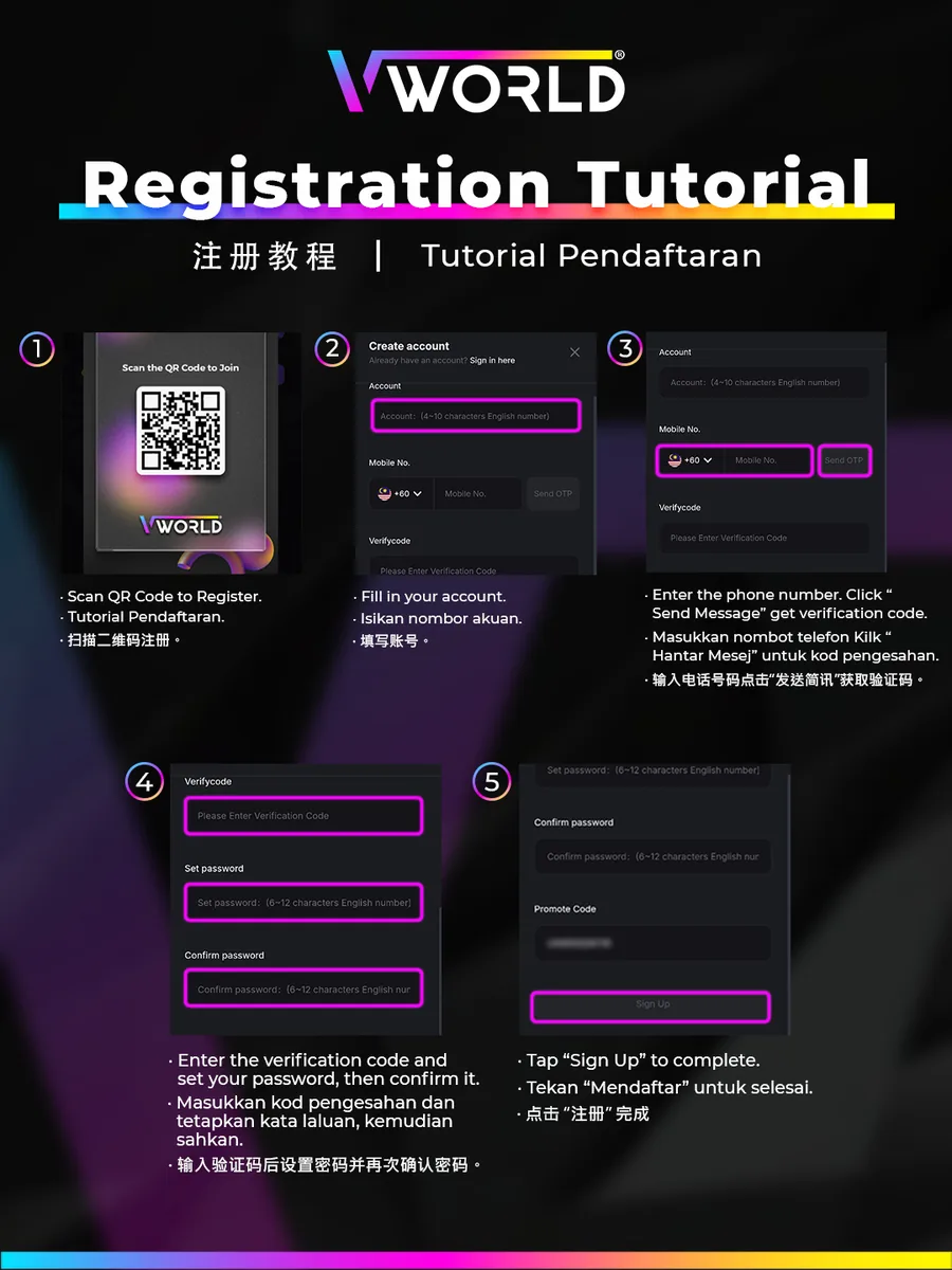 VWorld2 Registration tutorial — step by step illustrated guide