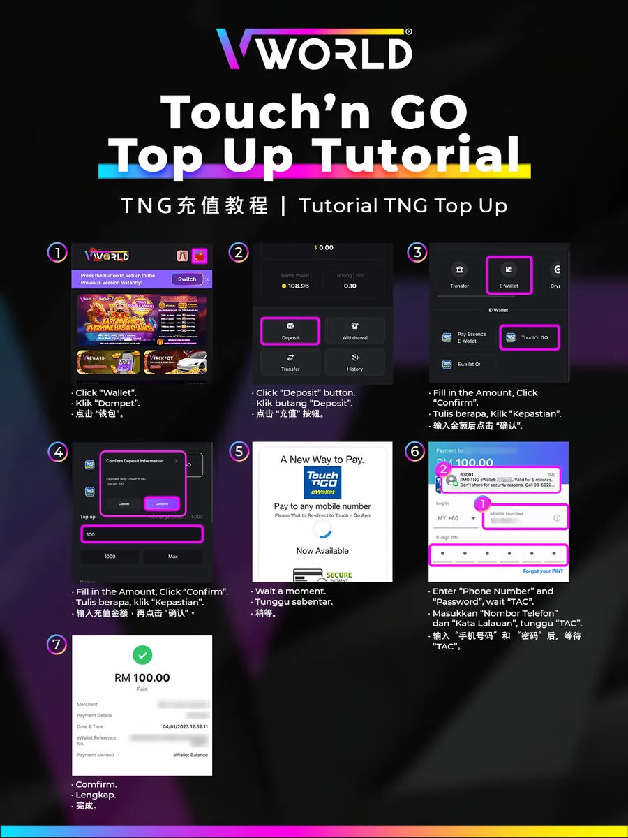 VWorld2 Touch ’n Go Top-Up tutorial