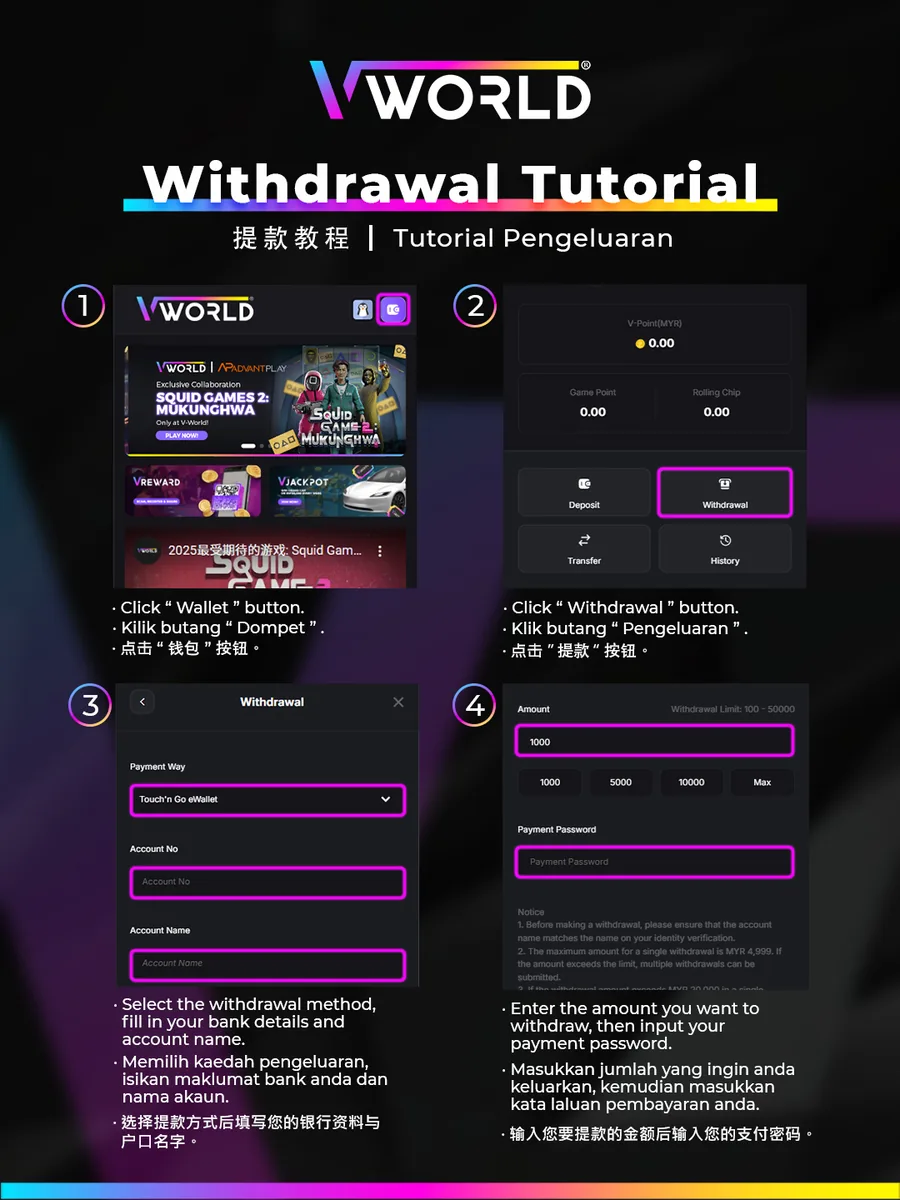 VWorld2 Withdrawal tutorial